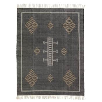 Bavlnený koberec Black/Indian Tan 120×180cm