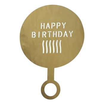 Nerezová šablóna na zdobenie kávy Happy Birthday