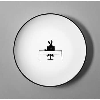 Porcelánový dezertní talíř Working Rabbit 20,5 cm