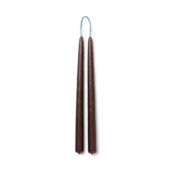 Svíčka Dipped Candles Brown - set 2 ks