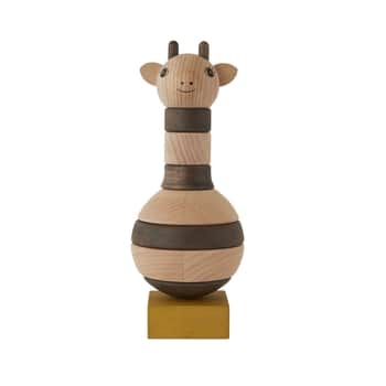Drevená detská stavebnica Stacking Giraffe Nature Dark