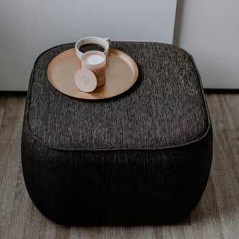 Látkový taburet Cube Pouf Grey