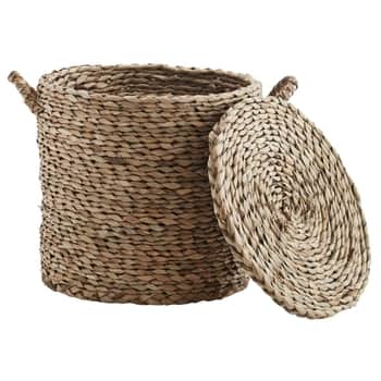 Úložný koš z mořské trávy s víkem Natural