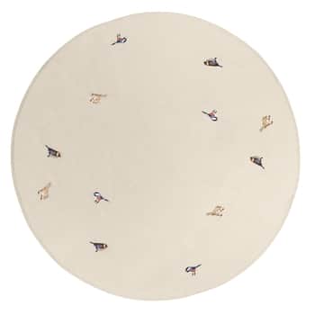 Kulatý bavlněný koberec Bird Brazilian Sand 120 cm