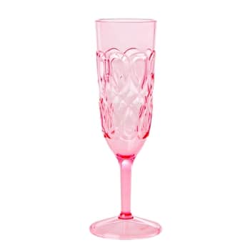 Pohár na šampanské Acrylic Swirly Embossed Pink