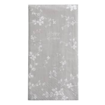 Papírové ubrousky Happy Easter Flowers Grey 16 ks