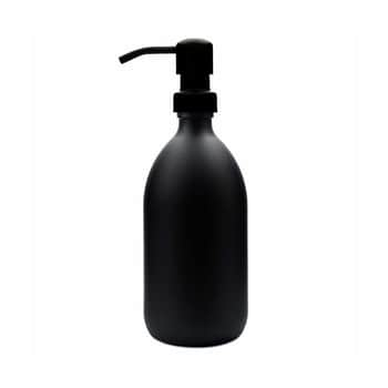 Skleněný zásobník na mýdlo s pumpičkou Matte Black 500 ml