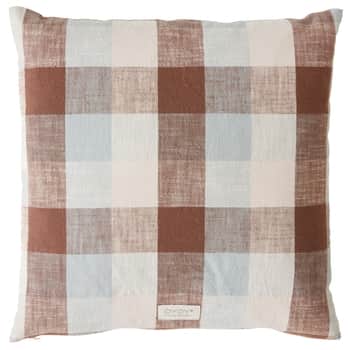 Bavlněný polštář Kyoto Checker Dusty Blue 50×50 cm