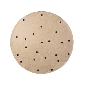 Jutový koberec Black Dots Small Ø 100 cm