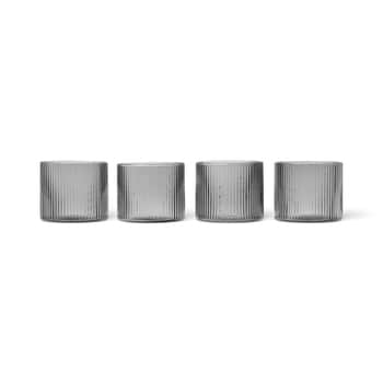 Skleničky Ripple Low Smoked Grey 200 ml – set 4 ks
