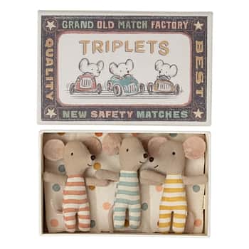 Myšie trojčatá v škatuľke od zápaliek Triplets 3 ks