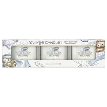 Votivní svíčka ve skle Yankee Candle 3 ks - Soft Blanket