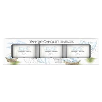 Votivní svíčka ve skle Yankee Candle 3 ks - Clean Cotton