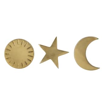 Kovový věšák Kara Brass - set 3 ks