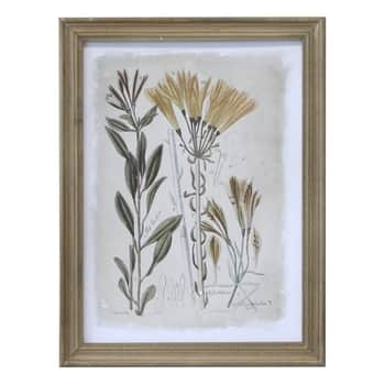 Botanický obraz v ráme Floral Print Yellow 43x33 cm