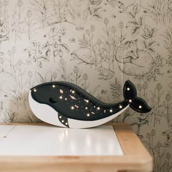 Dětská LED lampička Whale Navy Blue