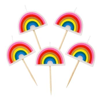 Tortové sviečky Rainbow Brights 5 ks