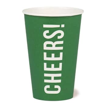 Papírový kelímek Cheers Green 455 ml - set 8 ks