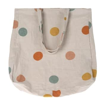 Lněná taška Tote Multi Dots - large