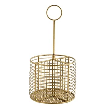 Kovový stojan na príbory Antique Brass