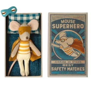 Myšiak v krabičke od zápaliek Little Brother Super Hero