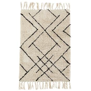 Bavlněná koupelnová předložka Tufted OffWhite/Black 60×90cm