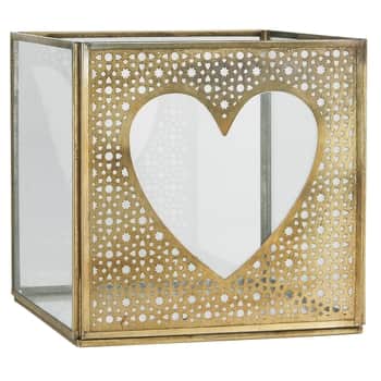 Skleněný box Heart Metal Glass