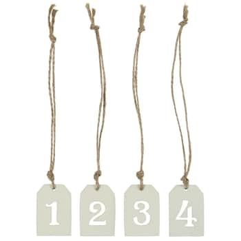 Plechové adventní štítky 1-4 Cream White