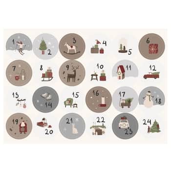 Adventní samolepky s čísly 1-24 Christmas Calendar