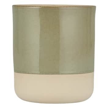 Keramický obal na květináč Green/Beige Edge 16 cm