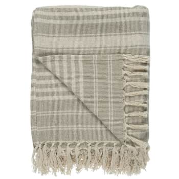 Bavlněný přehoz Stripes Sand/Cream 130x160cm