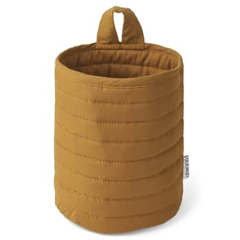 Prešívaný úložný kôš Faye Golden caramel