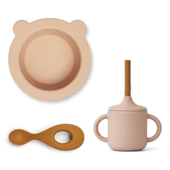 Silikónový jedálenský set Kali Rose Multi Mix - set 3 ks