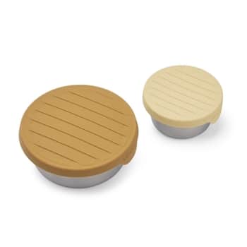Nerezová dóza s viečkom Fiby Golden caramel - set 2 ks
