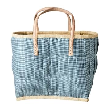 Taška Raffia Green/Leather Handles - medium
