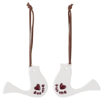 Vánoční ozdoba Paulia White Stoneware - set 2 ks