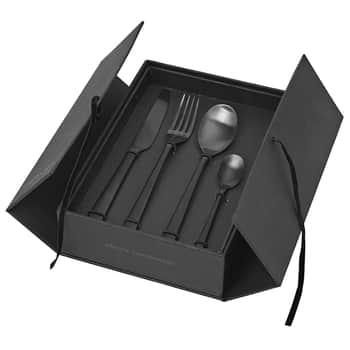 Sada nerezových příborů Hune Matte Black - set 16 ks