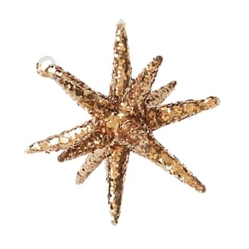 Skleněná vánoční ozdoba Spike Brown Glitter 7,5 cm
