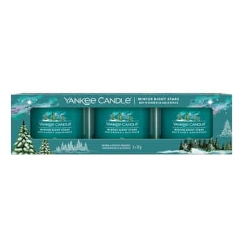 Votivní svíčka ve skle Yankee Candle 3 ks - Winter Night Stars