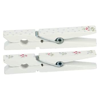 Drevené štipce Elwin White Small - set 12 ks