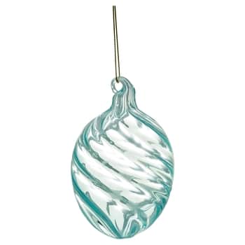 Skleněné dekorativní vajíčko Swirl Wide Pale Blue