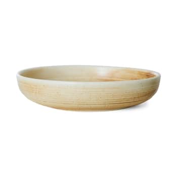 Hlboký keramický tanier Rustic Cream/Brown 19cm