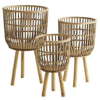 Prírodný stojan na kvety Bamboo
