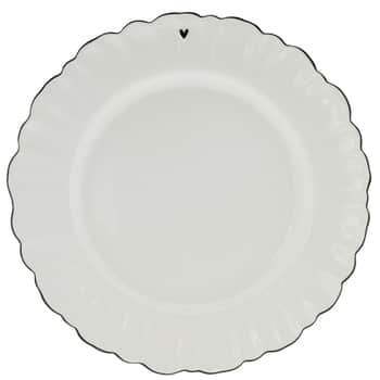 Keramický tanier Ruffle White/Edge Black 27 cm