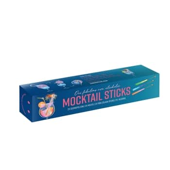 Dřevěné míchátko s cukrovými krystaly Mocktail - set 6 ks