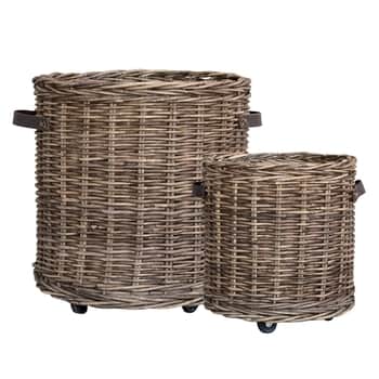 Úložný ratanový koš na kolečkách Rattan Nature