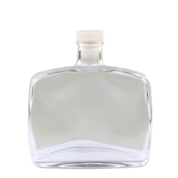 Skleněná plochá lahev se zátkou 500 ml
