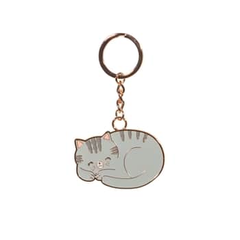 Kovová kľúčenka Grey Cat