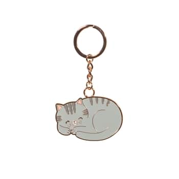 Kovová kľúčenka Grey Cat