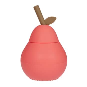 Dětský silikonový hrneček Pear Cherry Red